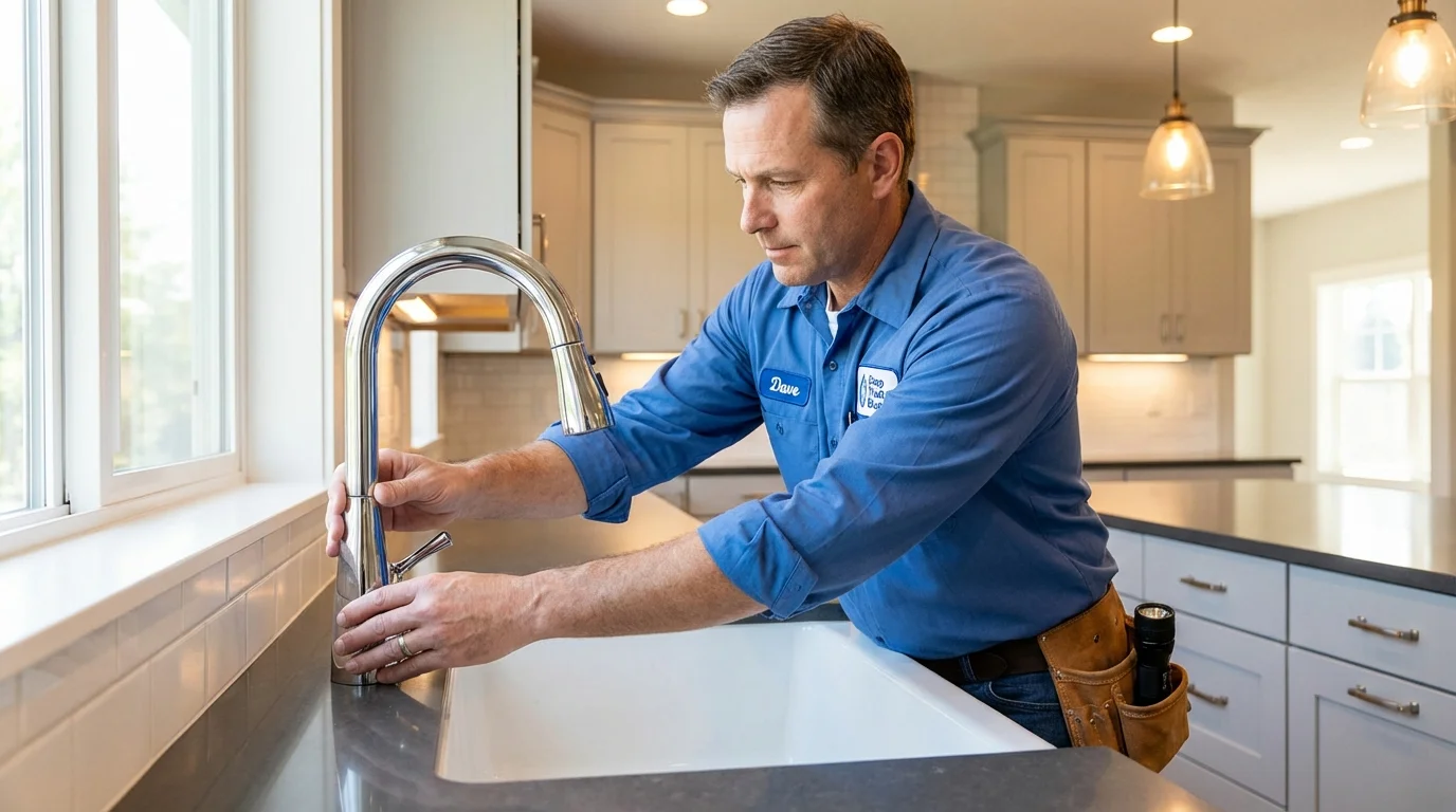 Kitchen faucet installation by Johns Plumbing LLC in Farmersburg