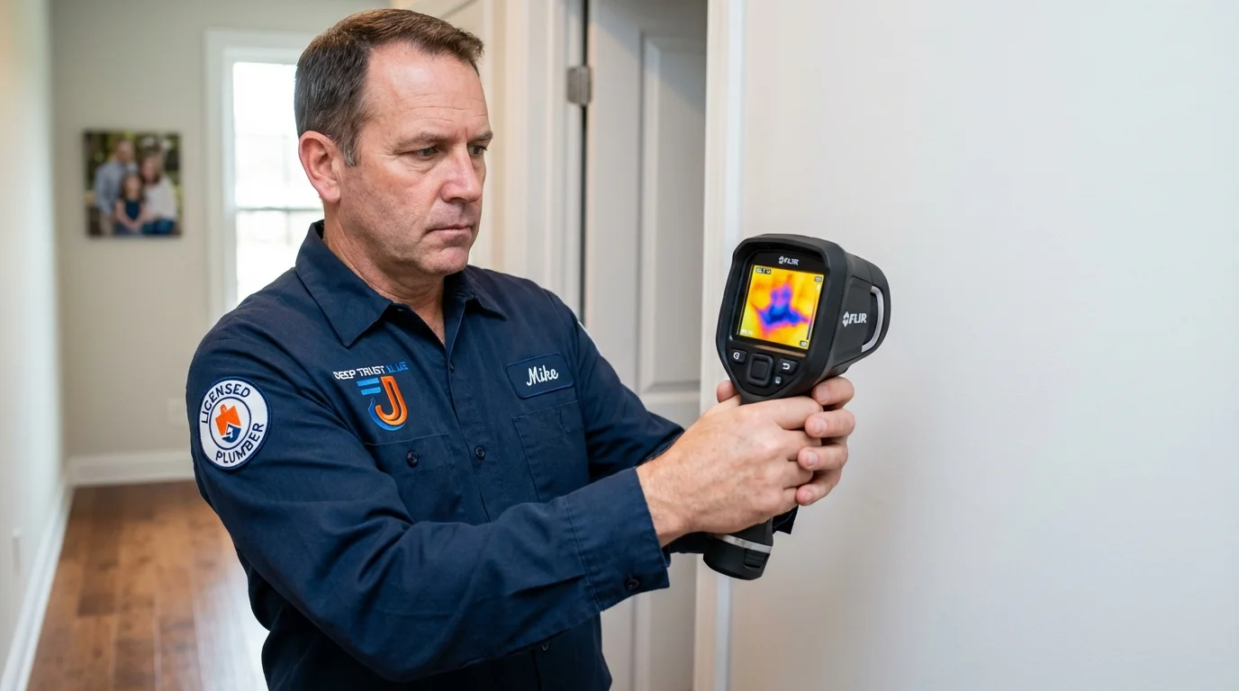 Thermal imaging leak detection by Johns Plumbing LLC in Farmersburg
